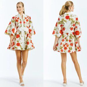 NWT | Mestiza New York Women's Carmen Floral Tie-waist Minidress In Red Multi 2